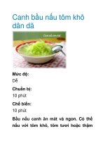 Canh bầu nấu tôm khô dân dã pot