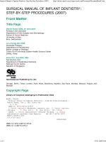 SURGICAL MANUAL OF IMPLANT DENTISTRY: STEP-BY-STEP PROCEDURES (2007) pptx