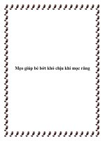 Mẹo giúp bé bớt khó chịu khi mọc răng pptx