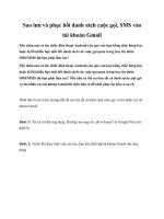 Sao lưu và phục hồi danh sách cuộc gọi, SMS vào tài khoản Gmail pptx