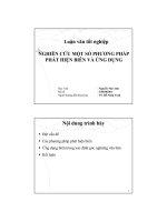 NGHIÊN CỨU MỘT SỐ PHƯƠNG PHÁP PHÁT HIỆN BIÊN VÀ ỨNG DỤNG doc