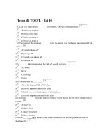 Đề thi và đáp án tiếng anh trình độ TOEFL - Đề số 40 potx