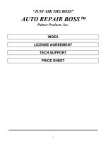 “JUST ASK THE BOSS” AUTO REPAIR BOSS Palmer Products, Inc. doc