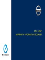 NISSAN LEAF 2011 WARRANTY INFORMATION HƯỚNG dẫn bảo HÀNH XE NISSAN LEAF