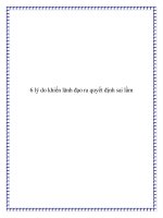 6 lý do khiến lãnh đạo ra quyết định sai lầm potx
