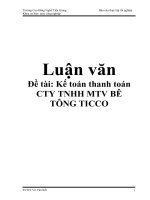 Đề tài: Kế toán thanh toán CTY TNHH MTV BÊ TÔNG TICCO pptx