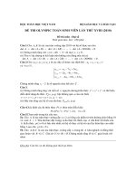 ĐỀ THI OLYMPIC TOÁN SINH VIÊN LẦN THỨ XVIII (2010) MÔN GIẢI TÍCH MÔN ĐẠI SỐ doc