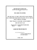 thu hút đầu tư trực tiếp nước ngoài trong quá trình hội nhập kinh tế quốc tế của trung quốc thời kỳ 1978-2003 thực trạng và bài học kinh nghiệm đối với việt nam