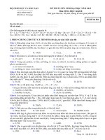 đề tuyển sinh đại học môn hóa khối b năm 2013 mã đề 864