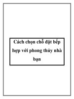Cách chọn chỗ đặt bếp hợp với phong thủy nhà bạn ppt