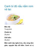 Canh bí đỏ nấu nấm rơm và lạc pptx