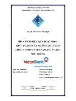 phân tích hiệu quả hoạt động kinh doanh của ngân hàng tmcp công thương việt nam - chi nhánh sóc trăng