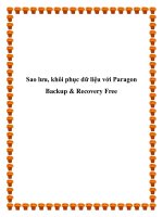 Sao lưu, khôi phục dữ liệu với Paragon Backup & Recovery Free pptx