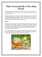 Thêm vài cách giải độc cơ thể, chống táo bón doc