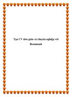 Tạo CV đơn giản và chuyên nghiệp với Resumonk potx