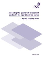Assessing the quality of investment advice in the retail banking sector docx