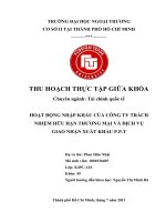 Hoạt động nhập khẩu của công ty trách nhiệm hữu hạn thương mại và dịch vụ giao nhận xuất khẩu P.P.T
