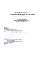 Knowledge Management: An Emerging Discipline Rooted in a Long History pdf