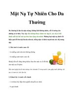 Mặt Nạ Tự Nhiên Cho Da Thường docx
