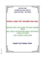 nghiên cứu các nhân tố ảnh hưởng đến sự lựa chọn ngân hàng của khách hàng cá nhân tại thành phố huế