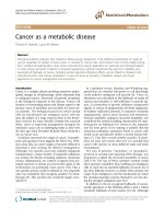 Cancer as a metabolic disease pdf