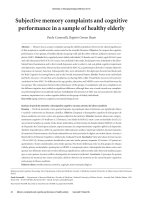 Subjective memory complaints and cognitive performance in a sample of healthy elderly pot