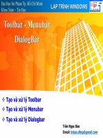 LẬP TRÌNH WINDOWS Toolbar - Menubar DialogBar pdf