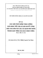 Các giải pháp nhằm tăng cường khả năng tiếp cận và giải quyết công việc cho dân của cơ quan nhà nước trong quá trình cải cách hành chính docx