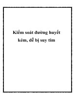 Kiểm soát đường huyết kém, dễ bị suy tim pptx
