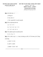 Đề thi chọn học sinh giỏi vào lớp chất lượng cao