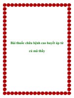 Bài thuốc chữa bệnh cao huyết áp từ củ mã thầy ppt