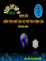 Hình học: hình cầu, diện tích hình cầu và thể tích hình cầu