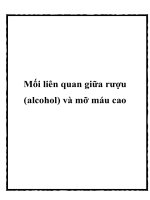 Mối liên quan giữa rượu (alcohol) và mỡ máu cao doc