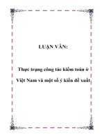 LUẬN VĂN: Thực trạng công tác kiểm toán ở Việt Nam và một số ý kiến đề xuất pptx