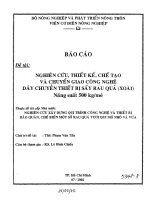 Nghiên cứu, thiết kế, chế tạo và chuyển giao công nghệ dây chuyền thiết bị rau quả (xoài) potx
