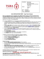 2013 APPLICATION FORM – Cape Town Campus ppt