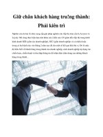 Giữ chân khách hàng trung thành: Phải kiên trì pdf