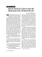 Một số vấn đề lý luận và thực tiễn trong soạn thảo văn bản pháp luật ppt