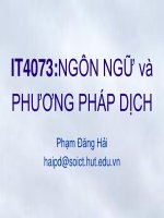NGÔN NGỮ và PHƯƠNG PHÁP DỊCH - Chương 4: Phân tích ngữ nghĩa doc