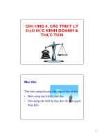 CÁC TRIẾT lý đạo đức KINH DOANH và THỰC HIỆN