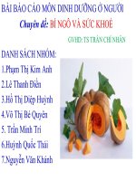 Chuyên đề: BÍ NGÔ VÀ SỨC KHOẺ potx