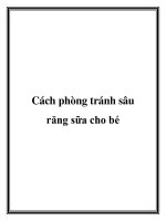 Cách phòng tránh sâu răng sữa cho bé pdf