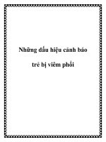 Những dấu hiệu cảnh báo trẻ bị viêm phổi docx