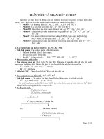 Phân tích và nhận biết Cation pptx