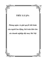 TIỂU LUẬN: Phòng ngừa và giải quyết bất bình của người lao động, bài toán khó cho các doanh nghiệp dệt may Hà Nội potx