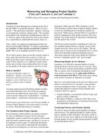 Measuring and Managing Project Quality - If you can’t measure it, you can’t manage it pptx