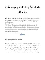 Cẩn trọng khi chuyển kênh đầu tư docx