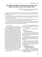 Ảnh hưởng của bệnh tật đến sự tăng trưởng cân nặng và chiều cao của trẻ từ 0 đến 5 tuổi pot