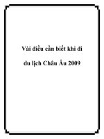 Vài điều cần biết khi đi du lịch Châu Âu 2009 ppt