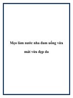 Mẹo làm nước nha đam uống vừa mát vừa đẹp da pptx
